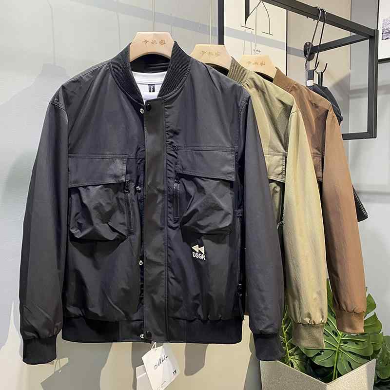 メンズ  服  分かりやすい 流行り物 オシャレ 成年者 かっこいい 気が大きい大きさ 表どおり 成人男性服 秋 心地よい ベイスボール襟 上衣 トップス