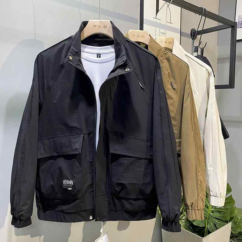 メンズ 服 シンプル ファッション オシャレ 大人 かっこいい 大きいサイズ ストリート 紳士服 服 ライダース ジャケット カジュアル スタンドカラー 無地 野球 ジャケット ｜リコット