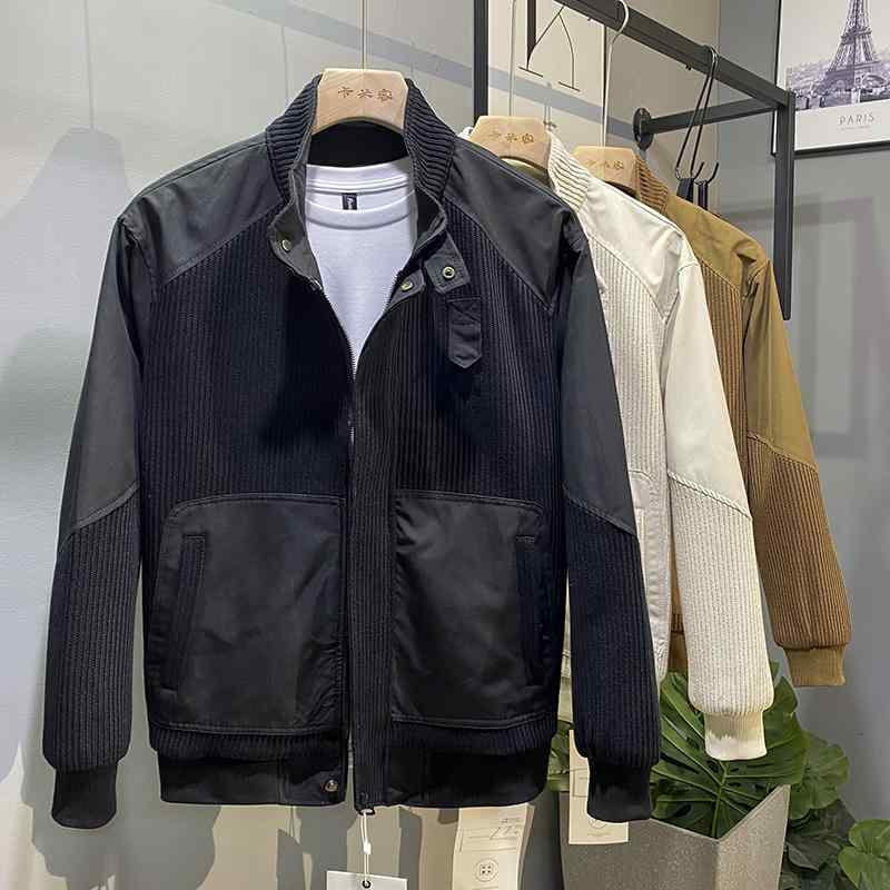 メンズ 服 シンプル ファッション オシャレ 大人 かっこいい 大きいサイズ ストリート 紳士服 ジャケット スリム スタンドカラーステッチ 野球 フライト|リコット