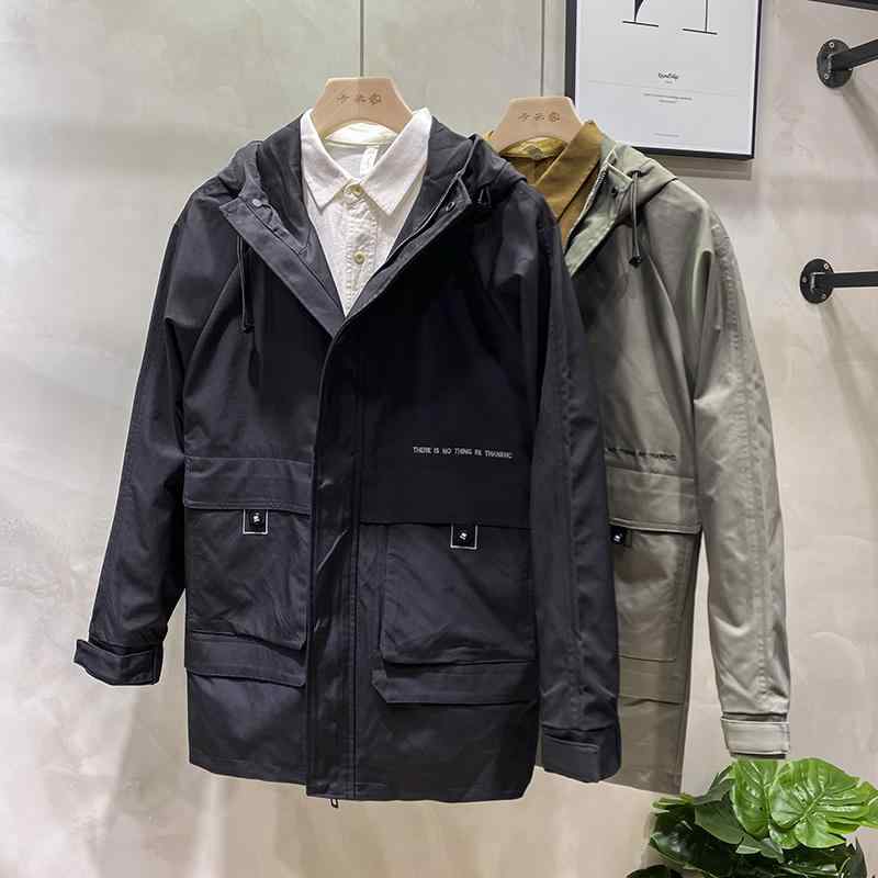 メンズ 服 シンプル ファッション オシャレ 大人 かっこいい 大きいサイズ ストリート 紳士服 秋 フード ジッパー カジュアル ウインドブレーカー ミドル丈 ジャケット 薄手 ジャケット|リコット