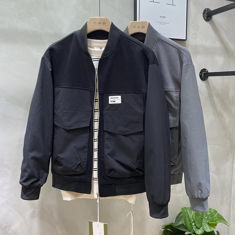 メンズ  服  分かりやすい 流行り物 オシャレ 成年者 かっこいい 途轍も無い大きさ 表どおり 成人男性服 秋 飛翔 上衣 ベースボール襟 心地よい ライダース 上衣