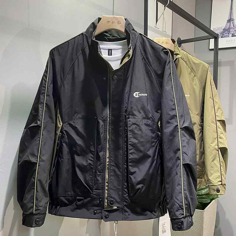 メンズ 服 シンプル ファッション オシャレ 大人 かっこいい 大きいサイズ ストリート 紳士服 秋 ワーク ワークジャケット カジュアル トップス マルチ ポケット スタンドカラー ジャケット