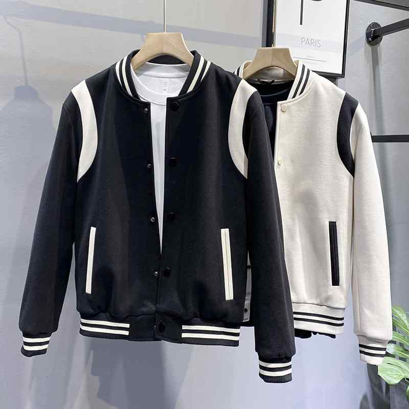 メンズ  服  分かりやすい 流行り物 オシャレ 成年者 かっこいい 途轍も無い大きさ 表どおり 成人男性服 秋 色合い ブロック 心地よい トップス ゆったり ベースボール襟 上衣