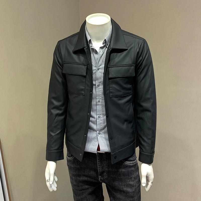 メンズ 服 シンプル ファッション オシャレ 大人 かっこいい 大きいサイズ ストリート 紳士服 Pu エコ レザージャケット スリム