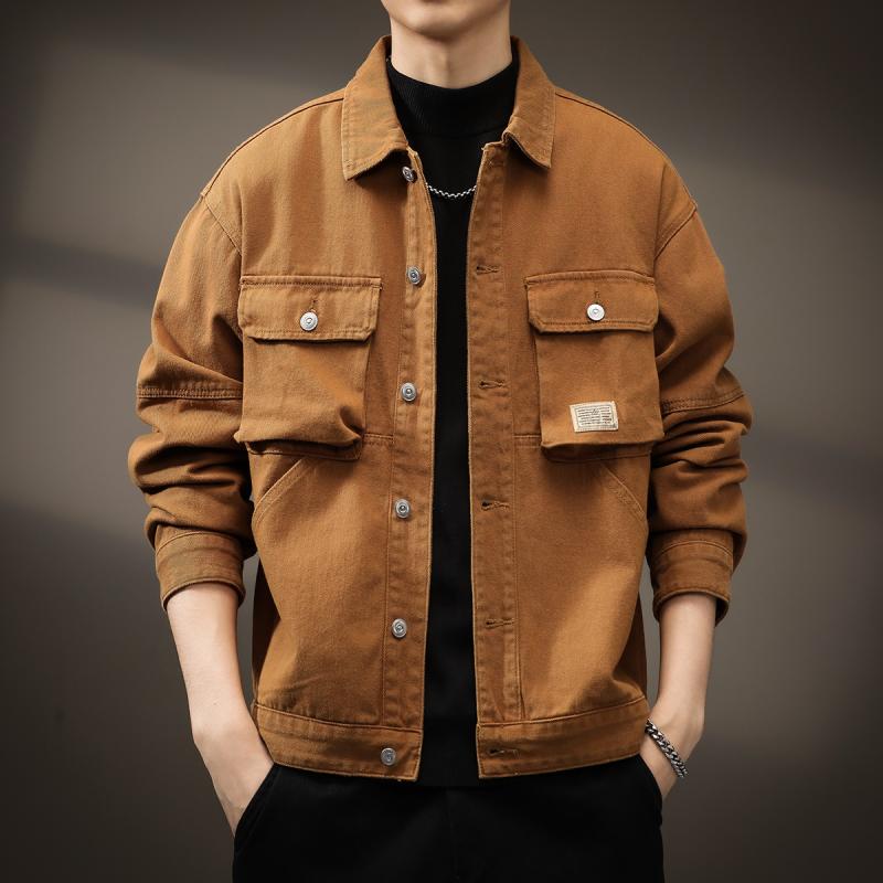 メンズ  服  分かりやすい 流行り物 オシャレ 成年者 かっこいい 途轍も無い大きさ 表どおり 成人男性服 ハイエンド アメリカン 狩猟 ジーンズ 上衣 秋 ゆったり マルチ 衣嚢 細工物