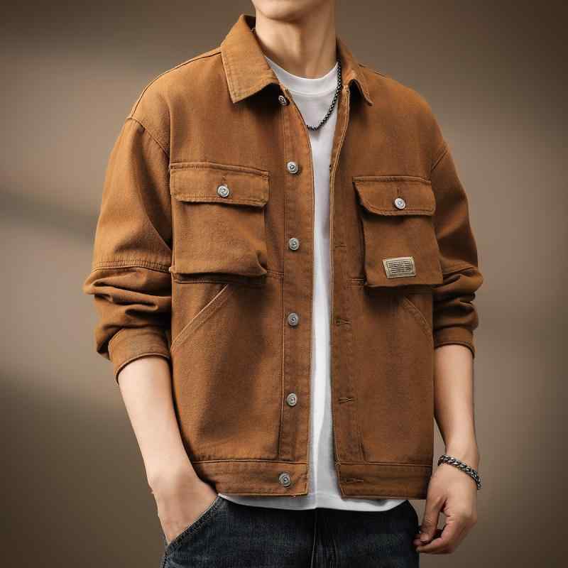 メンズ  服  分かりやすい 流行り物 オシャレ 成年者 かっこいい 途轍も無い大きさ 表どおり 成人男性服 秋 ハイエンド アメリカン 細工物御召しもの 上衣 甚だしい 手ごわい 狩猟 ジーンズ上衣