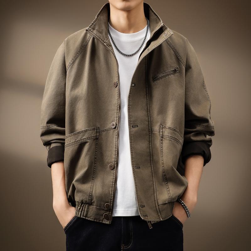 メンズ  服  分かりやすい 流行り物 オシャレ 成年者 かっこいい 馬鹿でかい大きさ 表どおり 成人男性服 ハイエンド アメリカン 細工物上衣 秋 意中の女 カーキ 照明ランプ色つや ヴィンテージ 遊猟 自動自転車 上衣