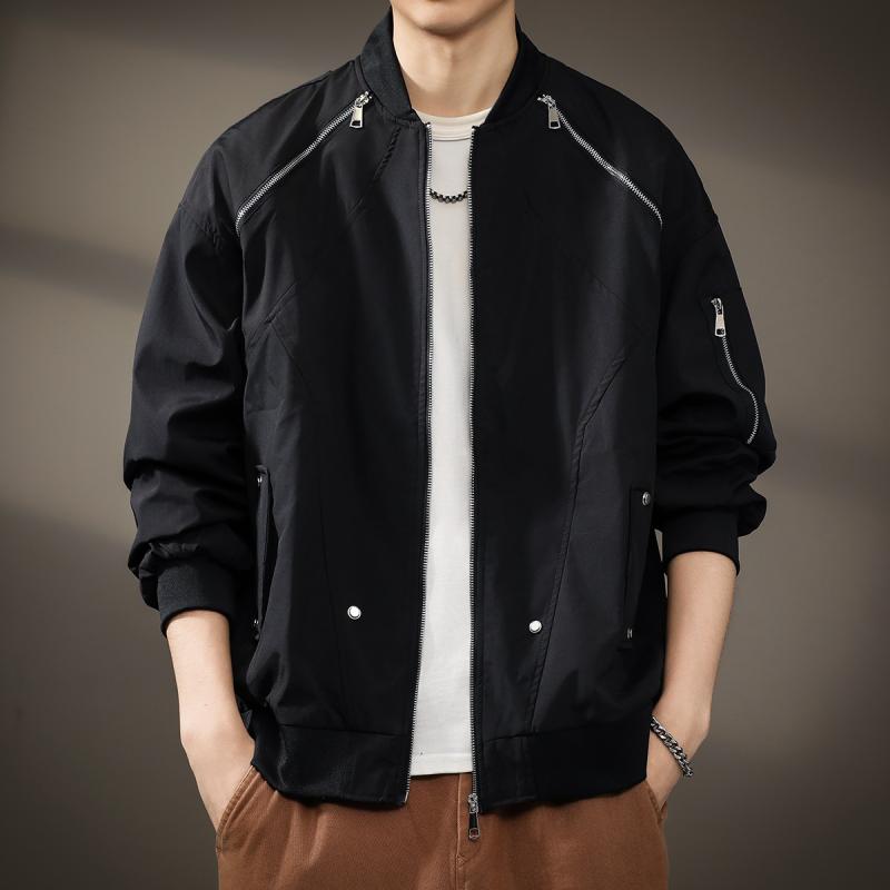 メンズ  服  分かりやすい 流行り物 オシャレ 成年者 かっこいい 途轍も無い大きさ 表どおり 成人男性服 表どおり アメリカン 細工物御召しもの 上衣 心地よい ベースボール襟 秋 アビエイター 心地よい