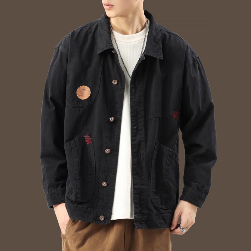 メンズ  服  分かりやすい 流行り物 オシャレ 成年者 かっこいい 途轍も無い大きさ 表どおり 成人男性服 アメリカン 狩猟 甚だしい 細工物上衣 秋 流行り物 綿 黒いこと 心地よい 上衣
