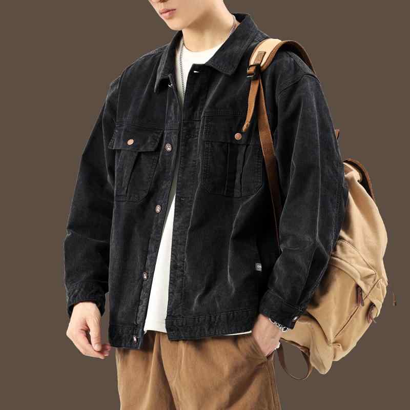 メンズ  服  分かりやすい 流行り物 オシャレ 成年者 かっこいい 途轍も無い大きさ 表どおり 成人男性服 アメリカン黒いこと コール天 上衣 甚だしい 細工物御召しもの 意中の女 カーキ 心地よい 狩猟上衣