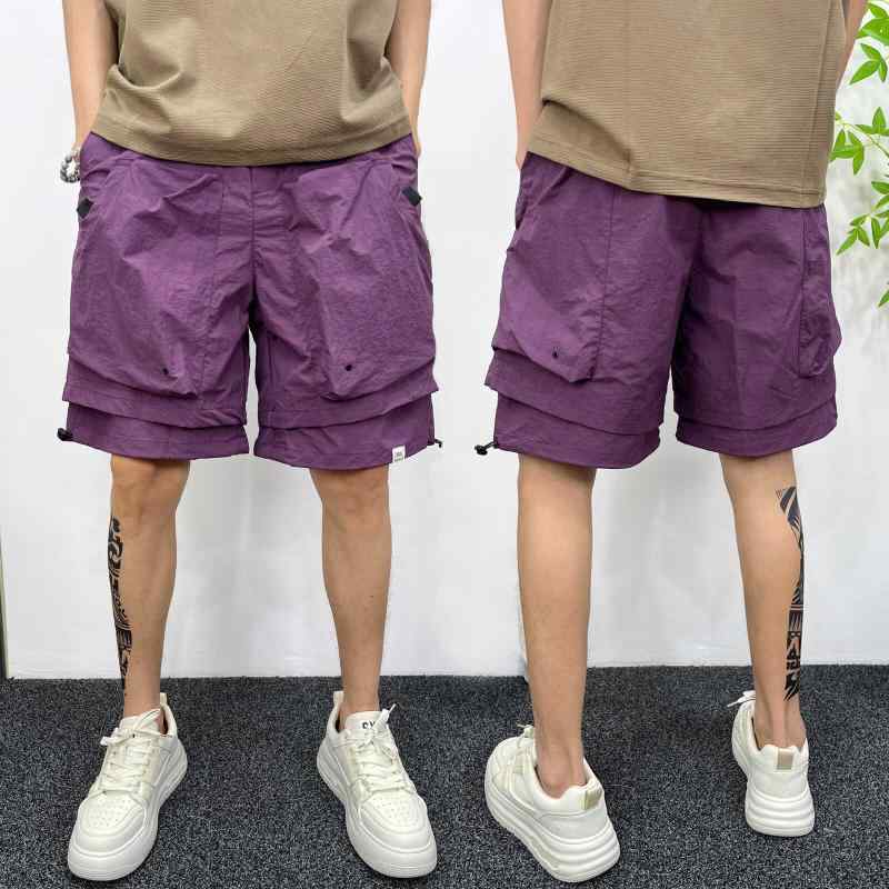 メンズ 服 シンプル ファッション オシャレ 大人 かっこいい 大きいサイズ ストリート 紳士服 薄手 速乾 パンツ 夏 ストレート レッグ ストリート スウェットパンツ アメリカン ワークウェア 五分丈