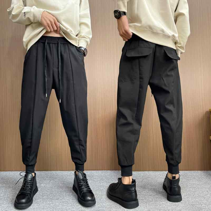 メンズ 服 シンプル ファッション オシャレ 大人 かっこいい 大きいサイズ ストリート 紳士服 パンツ 春秋 カジュアル ゆったり 九分丈 立 ブーツ ブラック