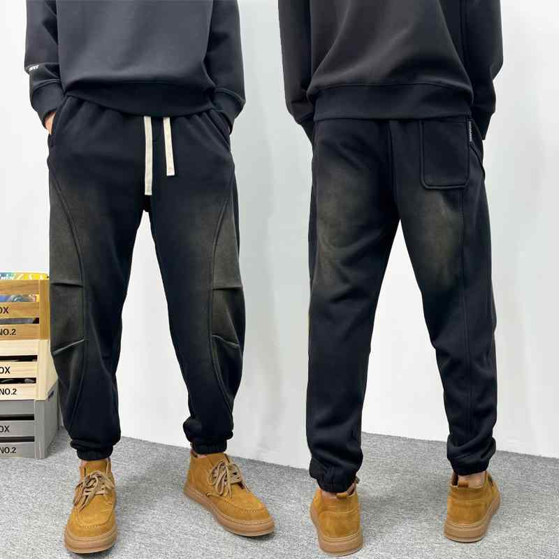 メンズ 服 シンプル ファッション オシャレ 大人 かっこいい 大きいサイズ ストリート 紳士服 パンツ 春秋 カジュアル ワイド レッグ ダメージ 加工 プリーツ タイ スポーツ クローズド 5,756円