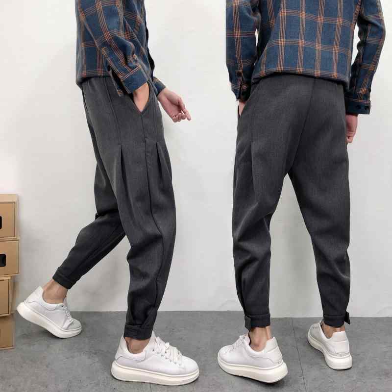 メンズ 服 シンプル ファッション オシャレ 大人 かっこいい 大きいサイズ ストリート 紳士服 カジュアル パンツ ドレープ アンクル タイ ワイド レッグ