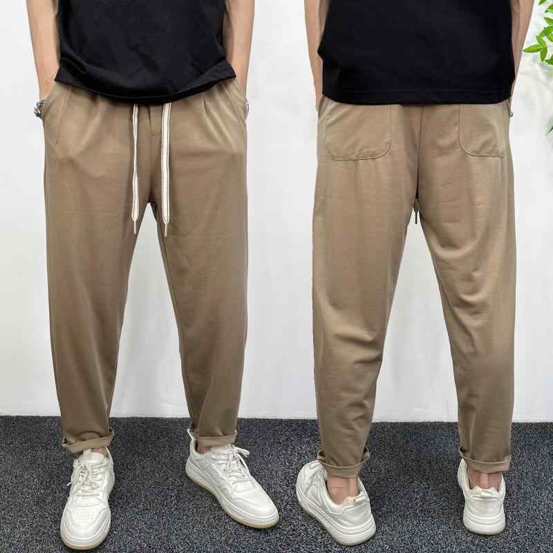 メンズ  服  分かりやすい 流行り物 オシャレ 成年者 かっこいい 気が大きい大きさ 表どおり 成人男性服 夏 薄っぺら 心地よい ズボン下 冷やりとした 綿 リネン 広広とした レッグ ドレープ 引っ切り無い