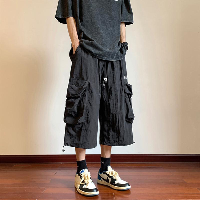 メンズ 服 シンプル ファッション オシャレ 大人 かっこいい 大きいサイズ ストリート 紳士服 夏 ワークウェア クロップドパンツ 薄手 ゆったり カジュアル 七分丈 パンツ 速乾