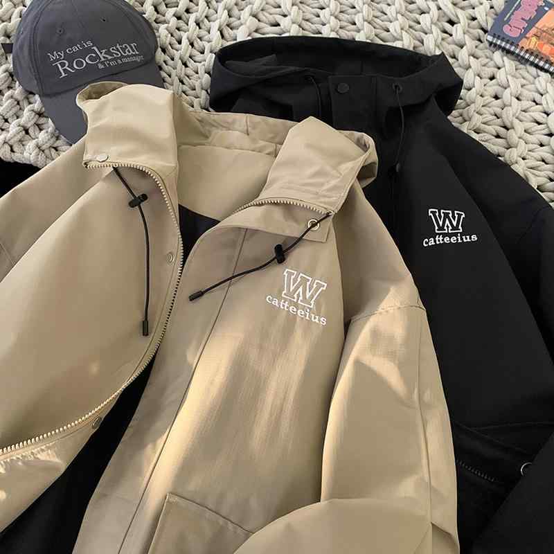 メンズ 服 シンプル ファッション オシャレ 大人 かっこいい 大きいサイズ ストリート 紳士服 レター ジャケット 秋 防水 ワークジャケット アメリカン アウトドア 登山 服｜リコット