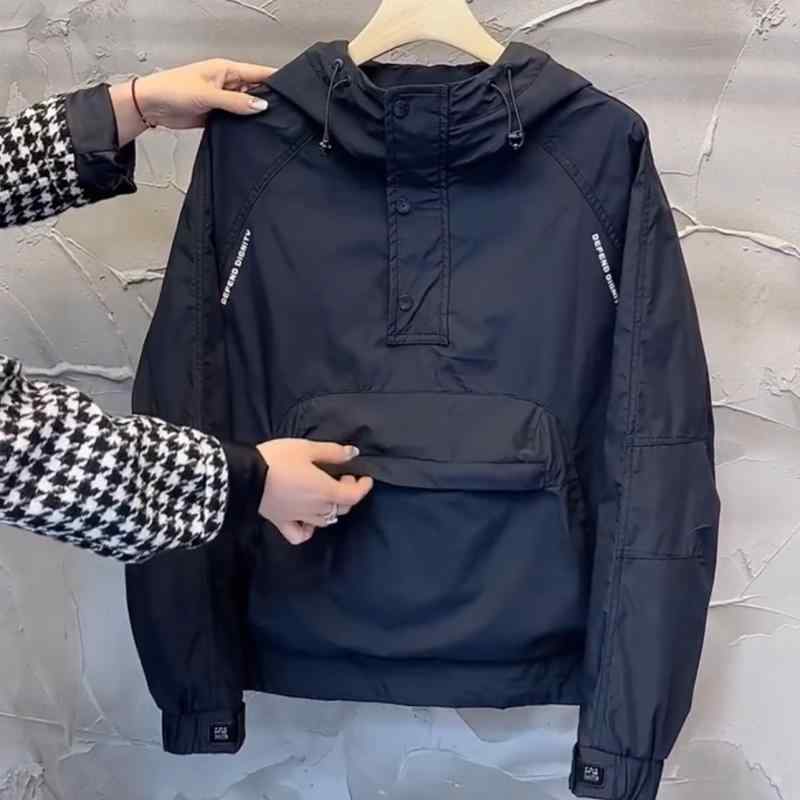 メンズ 服 シンプル ファッション オシャレ 大人 かっこいい 大きいサイズ ストリート 紳士服 春 フード ジャケット ビッグ ポケット ジッパー プルオーバー トップス カジュアル コート