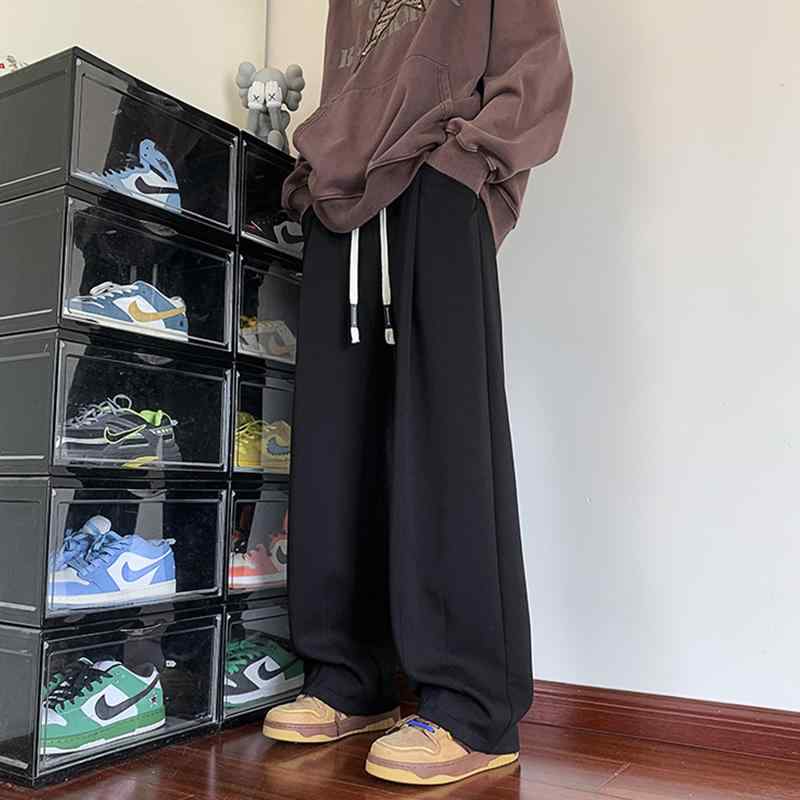 メンズ 服 シンプル ファッション オシャレ 大人 かっこいい 大きいサイズ ストリート 紳士服 黒 スウェットパンツ 春秋 ストレート カジュアル パンツ ハイエンド アメリカン スポーツ