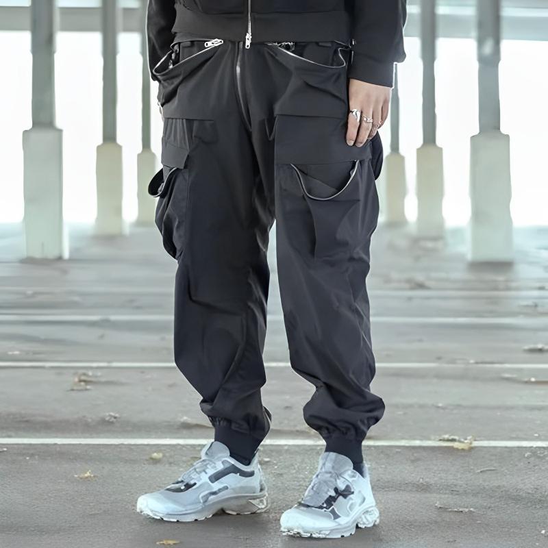 メンズ 服 シンプル ファッション オシャレ 大人 かっこいい 大きいサイズ ストリート 紳士服 マルチ ポケット ジッパー 機能 アウトドア 防水 ズボン ワークパンツ