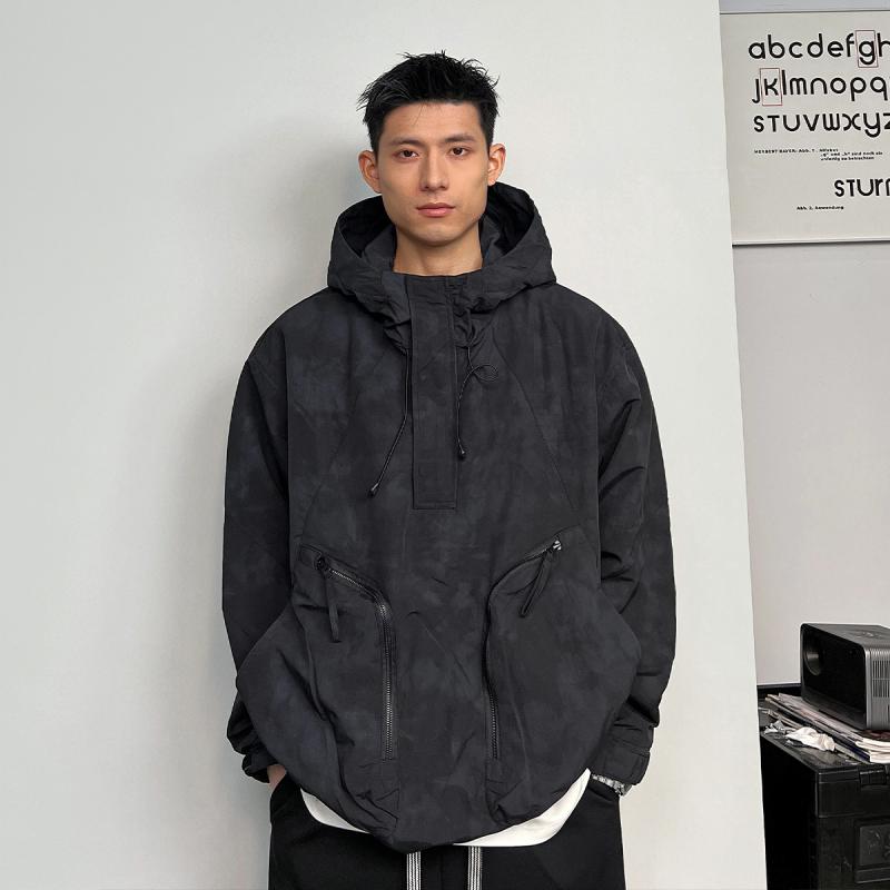 メンズ 服 分かりやすい 流行り物 オシャレ 成年者 かっこいい 気が大きい大きさ 表どおり 成人男性服 ボンネット 細工物上衣 春 秋 二分の一 ジップ タイダイ柄 ウォッシュ 上衣 アメリカン