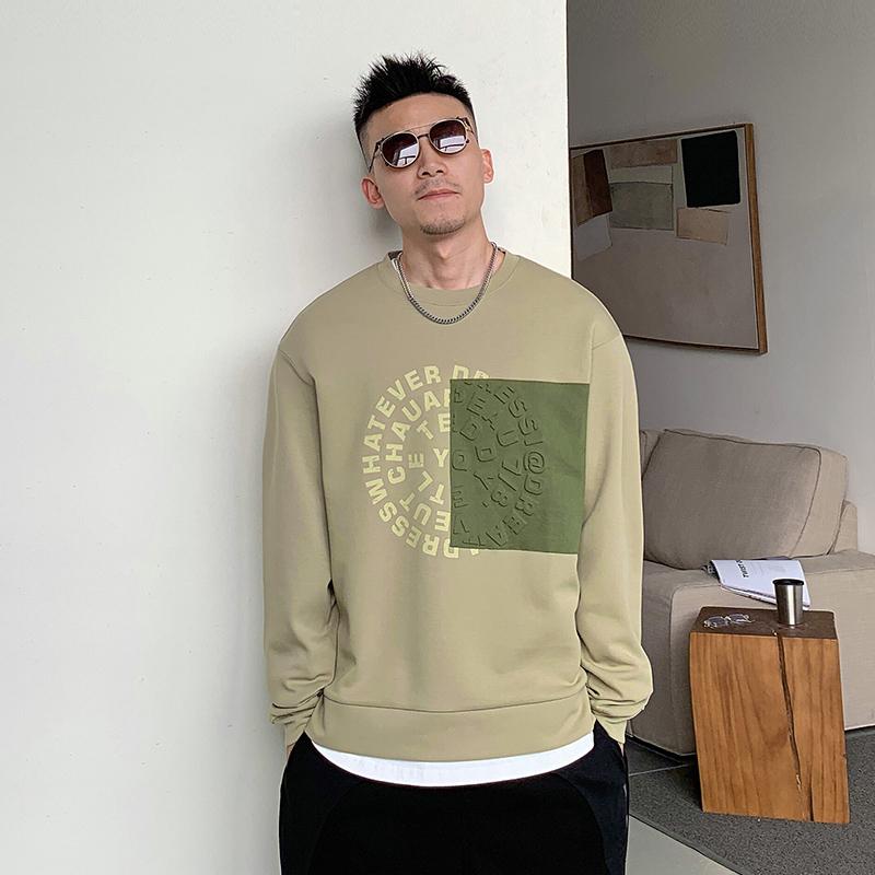 メンズ 服 分かりやすい 流行り物 オシャレ 成年者 かっこいい 途轍も無い大きさ 表どおり 成人男性服 春 秋 ラウンドのど頚 トレーナー 立体 刷り上げる 長袖 トップス アメリカン 上衣 心地よい