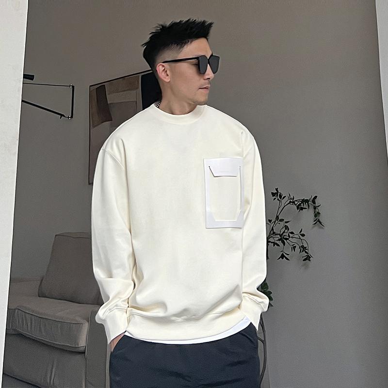 メンズ 服 分かりやすい 流行り物 オシャレ 成年者 かっこいい 途轍も無い大きさ 表どおり 成人男性服 春 秋 ゆったり ラウンドのど頚 無地 トレーナー 長袖 トップス アメカジ ティーシャツ 上衣