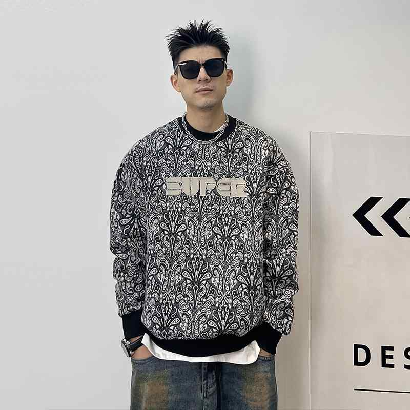 メンズ 服 分かりやすい 流行り物 オシャレ 成年者 かっこいい 途轍も無い大きさ 表どおり 成人男性服 毛糸 トレーナー アメリカン ラウンドのど頚 心地よい トップス 総べて 文字記号