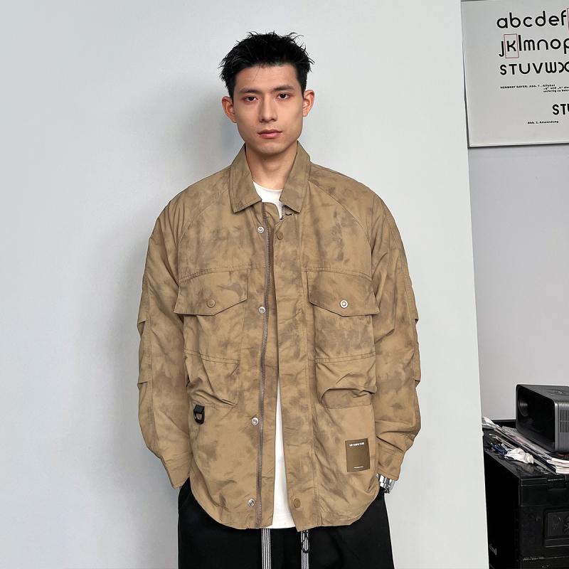 メンズ 服 シンプル ファッション オシャレ 大人 かっこいい 大きいサイズ ストリート 紳士服 ウォッシュド ワークジャケット 春　秋 アメリカン カジュアル ジャケット