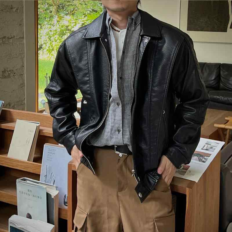 メンズ 服 シンプル ファッション オシャレ 大人 かっこいい 大きいサイズ ストリート 紳士服 PU エコ レザージャケット 春　秋 アメリカン ハイエンド ジャケット｜リコット