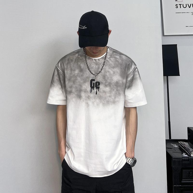 メンズ 服 シンプル ファッション オシャレ 大人 かっこいい 大きいサイズ ストリート 紳士服 ウォッシュド 半袖 T シャツ 夏 アメリカン カジュアル レター プリント ダメージ