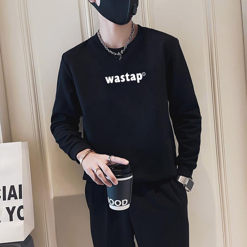 メンズ  服  分かりやすい 流行り物 オシャレ 成年者 かっこいい 馬鹿でかい大きさ 表どおり 成人男性服  ハイエンド ラウンド素っ首 トレーナー 長袖 T プルオーバー トップス 烏兎 心地好い 上衣