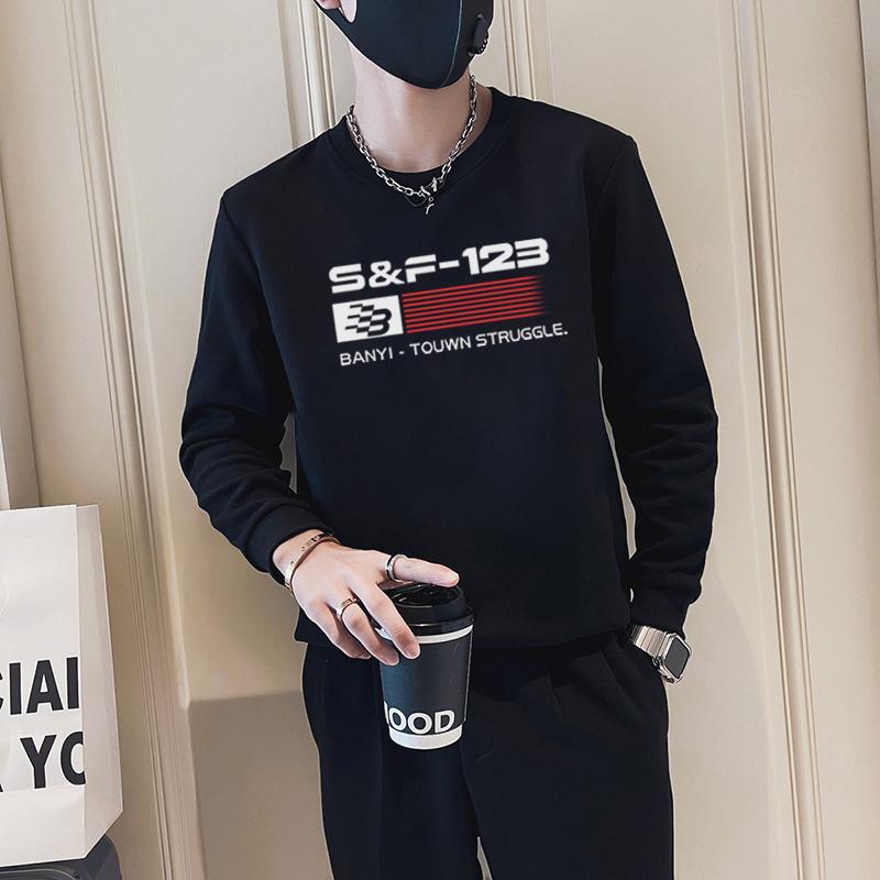 メンズ  服  分かりやすい 流行り物 オシャレ 成年者 かっこいい 気が大きい大きさ 表どおり 成人男性服 ラウンドのど首 トレーナー 上衣 ハイエンド 長袖 T プルオーバー 心地よい 服