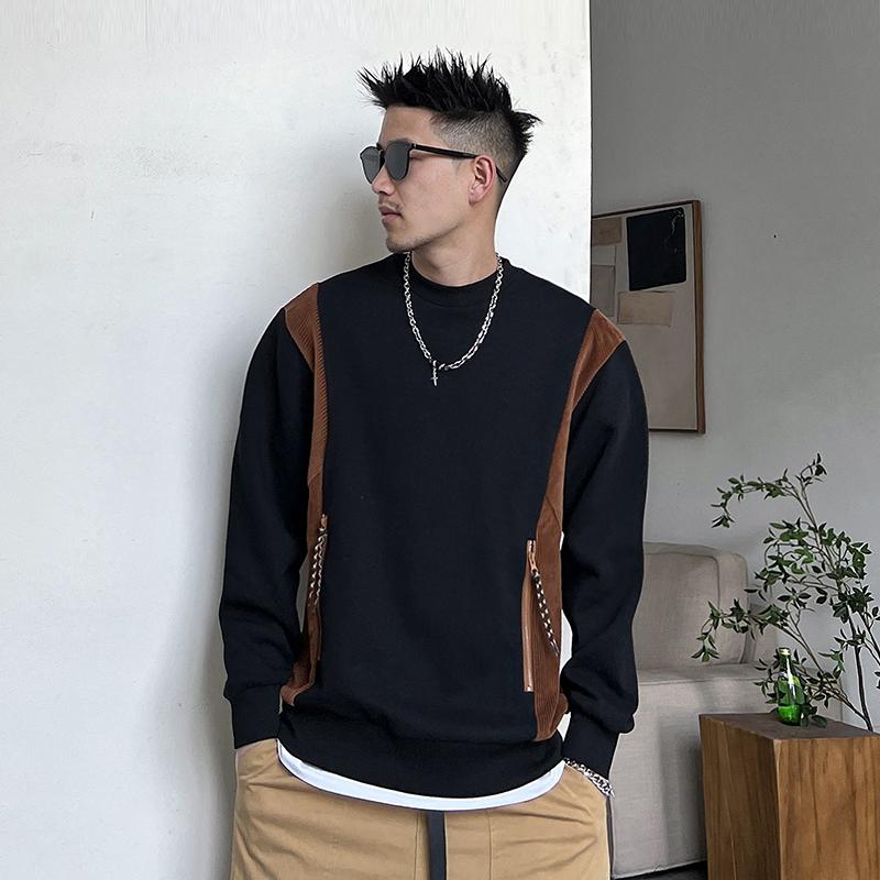 メンズ 服 分かりやすい 流行り物 オシャレ 成年者 かっこいい 途轍も無い大きさ 表どおり 成人男性服 トレーナー ラウンドのど頚 トップス アメカジ ティーシャツ 上衣