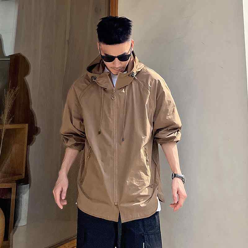 メンズ 服 シンプル ファッション オシャレ 大人 かっこいい 大きいサイズ ストリート 紳士服 夏 フード 日焼け防止 ジャケット カジュアル 速乾 薄型 通気性 トップス｜リコット
