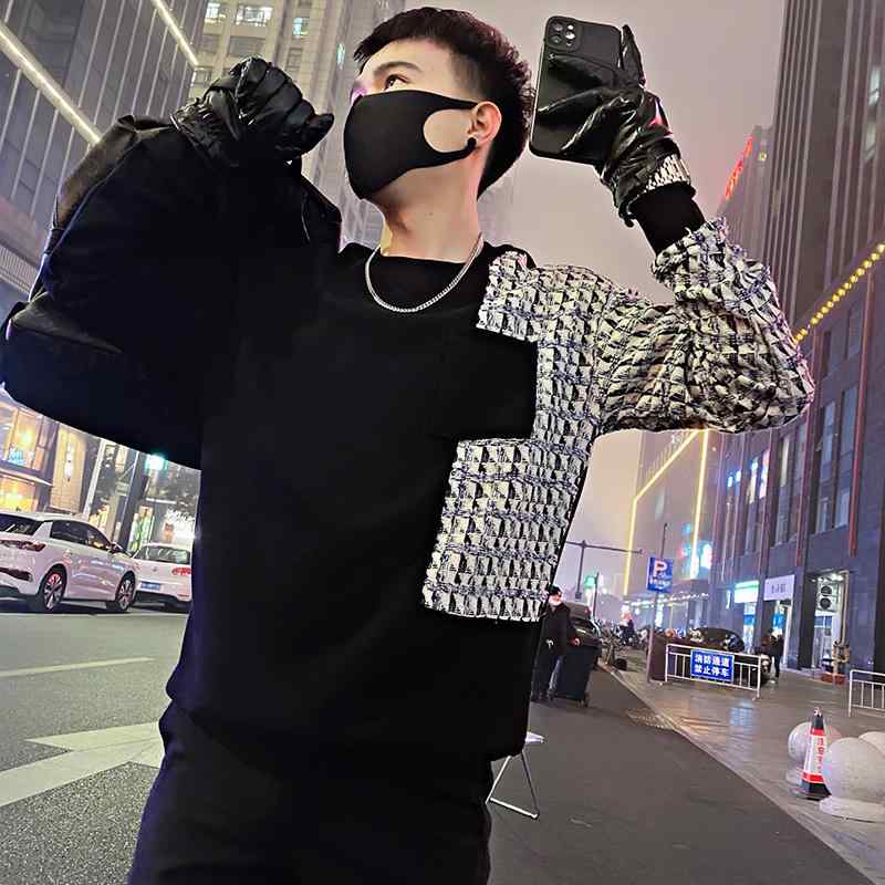 メンズ 服 シンプル ファッション オシャレ 大人 かっこいい 大きいサイズ ストリート 紳士服 ワーク スウェットシャツ ラウンドネック T シャツ 長袖 トップス カジュアル プルオーバー ジャケット