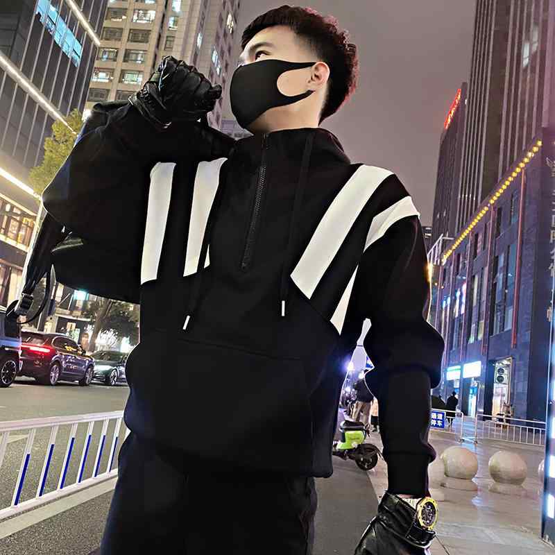 メンズ 服 シンプル ファッション オシャレ 大人 かっこいい 大きいサイズ ストリート 紳士服 フード スウェットシャツ カラー T シャツ 長袖 トップス プルオーバー ジャケット