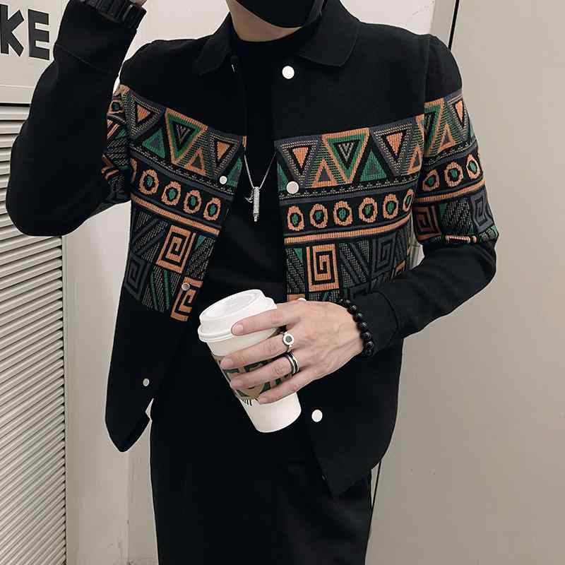 メンズ 服 シンプル ファッション オシャレ 大人 かっこいい 大きいサイズ ストリート 紳士服 ハイエンド カーディガン セーター ジャケット エスニック トップス ステッチニット