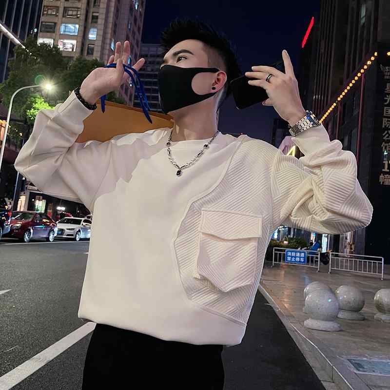 メンズ  服  分かりやすい 流行り物 オシャレ 成年者 かっこいい 気が大きい大きさ 表どおり 成人男性服 トレーナー 肌付き T プルオーバー ティーシャツ トップス