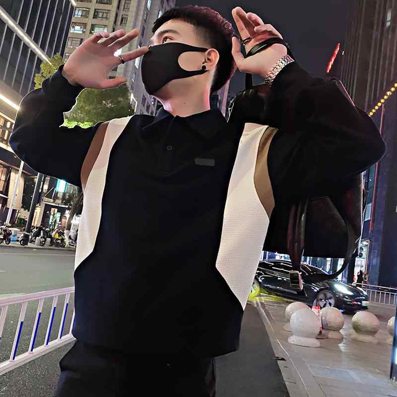 メンズ 服 シンプル ファッション オシャレ 大人 かっこいい 大きいサイズ ストリート 紳士服 ポロシャツ 襟 スウェットシャツ T シャツ 長袖 シャツプルオーバー ジャケット