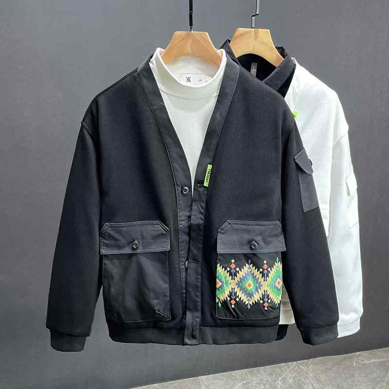 メンズ  服  分かりやすい 流行り物 オシャレ 成年者 かっこいい 途轍も無い大きさ 表どおり 成人男性服 プルオーバー ジレー 細工物 上衣 秋 Vのど頚 トップス 心地よい