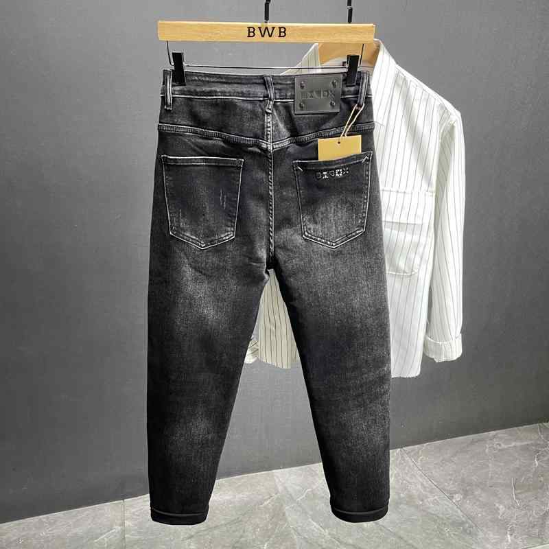 メンズ  服  分かりやすい 流行り物 オシャレ 成年者 かっこいい 馬鹿でかい大きさ 表どおり 成人男性服 秋 黒いこと デニム 心地好い 伸縮性 伸ばすこと 伸ばすこと ズボン下 か細い 相応うズボン下