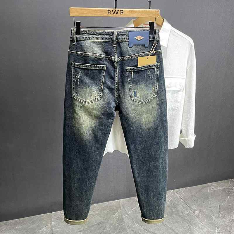 メンズ  服  分かりやすい 流行り物 オシャレ 成年者 かっこいい 馬鹿でかい大きさ 表どおり 成人男性服 レトロ 青み デニム 秋 か細い相応う アメリカン 表どおり 長ズボン