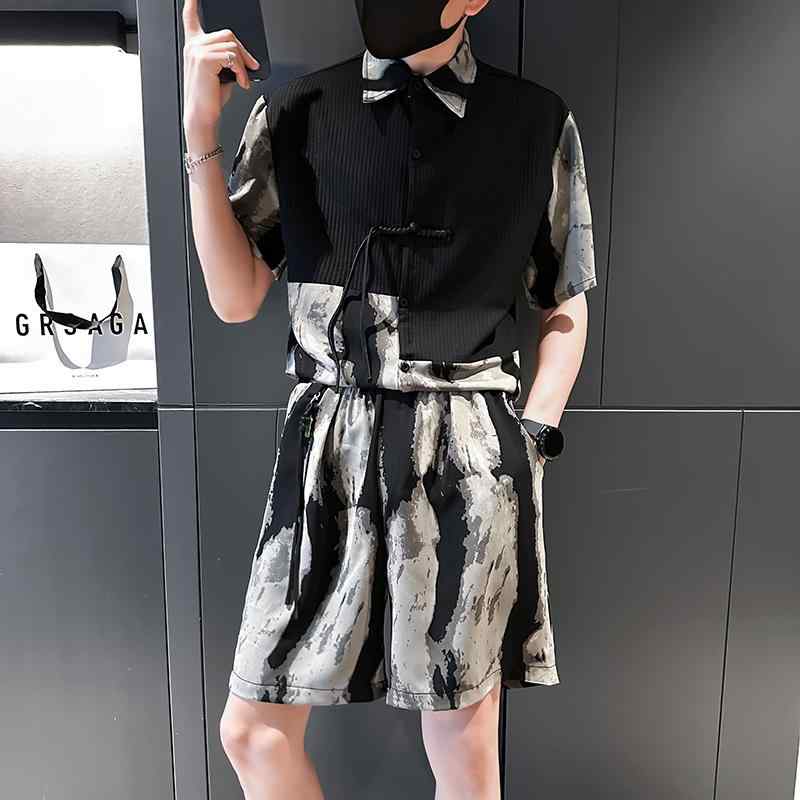 メンズ  服  分かりやすい 流行り物 オシャレ 成年者 かっこいい 気が大きい大きさ 表どおり 成人男性服  背広 夏 半袖 プルオーバー 七分丈 ズボン下 背広
