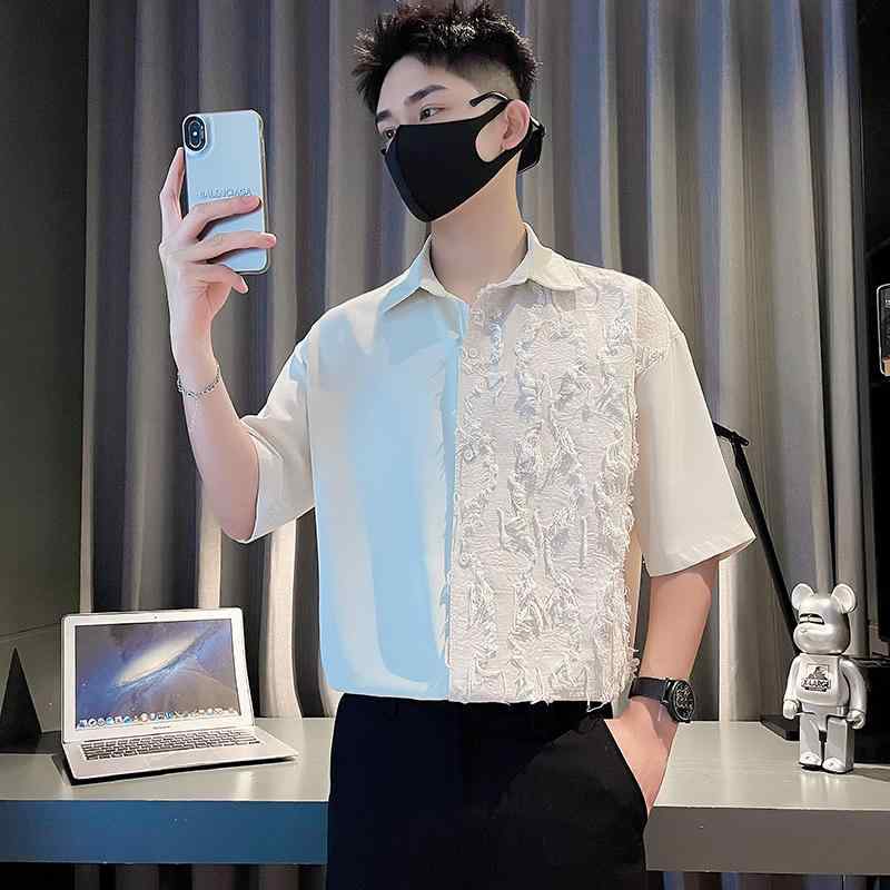 メンズ 服 シンプル ファッション オシャレ 大人 かっこいい 大きいサイズ ストリート 紳士服 ハイエンド シャツ 半袖 夏 ファッション T スーツ