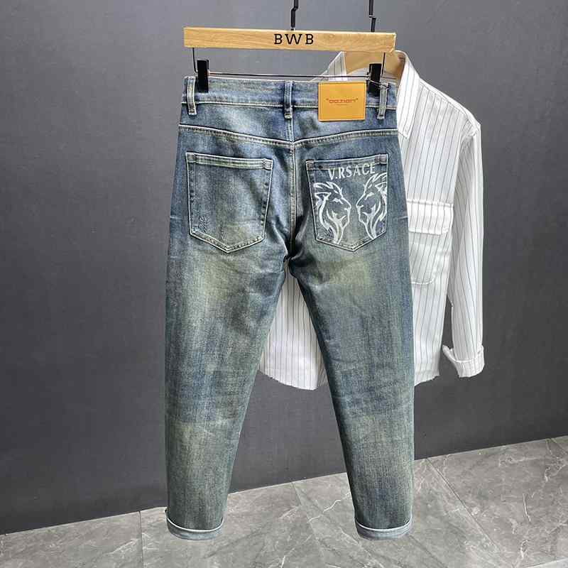 メンズ  服  分かりやすい 流行り物 オシャレ 成年者 かっこいい 馬鹿でかい大きさ 表どおり 成人男性服 アメリカン 表どおり 伸ばすこと ズボン下 秋 刷り上げる か細い相応う ズボン下 青み デニム