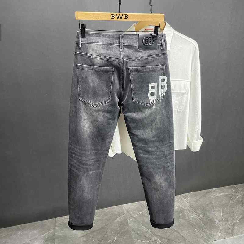 メンズ  服  分かりやすい 流行り物 オシャレ 成年者 かっこいい 馬鹿でかい大きさ 表どおり 成人男性服 黒 薄墨色 デニム 秋 か細い相応う 刷り上げる ズボン下 心地好い ズボン
