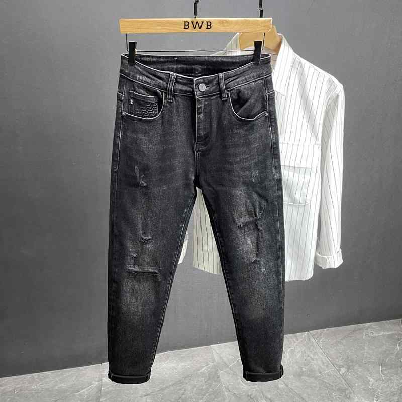 メンズ  服  分かりやすい 流行り物 オシャレ 成年者 かっこいい 馬鹿でかい大きさ 表どおり 成人男性服 リップド 表どおり デニム 秋 か細い相応う ズボン下 心地好い ズボン下