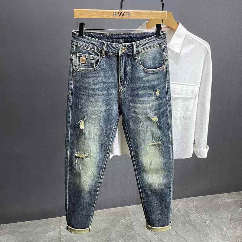 メンズ  服  分かりやすい 流行り物 オシャレ 成年者 かっこいい 気が大きい大きさ 表どおり 成人男性服 ハイエンド リップド デニム か細い填まる 伸ばすこと 年月 心地よい アメリカン 表どおり ズボン下