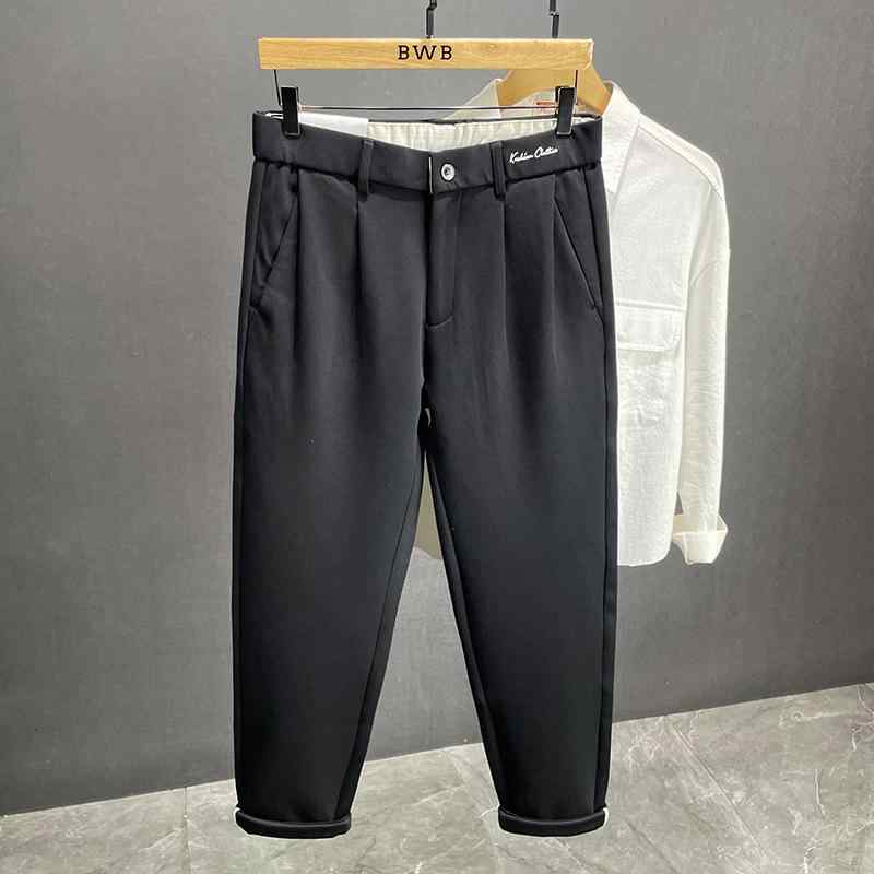 メンズ  服  分かりやすい 流行り物 オシャレ 成年者 かっこいい 馬鹿でかい大きさ 表どおり 成人男性服  心地好い ズボン下 黒 引っ切り無い 秋